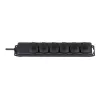 Regleta de enchufes IP44 6 tomas negro 2 m H07RN-F 3G1,5 (1159970)