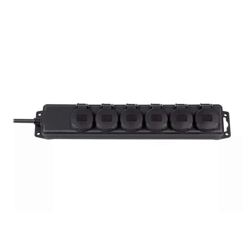 Regleta de enchufes IP44 6 tomas negro 2 m H07RN-F 3G1,5 (1159970)