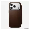Funda tipo folio de cuero para móvil Nomad Modern Leather Folio para iPhone 17 Pro – marrón, compatible con 6,3