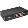 Switch Ethernet QOLTEC 52297 PoE RJ45 con uplink PoE y puerto SFP