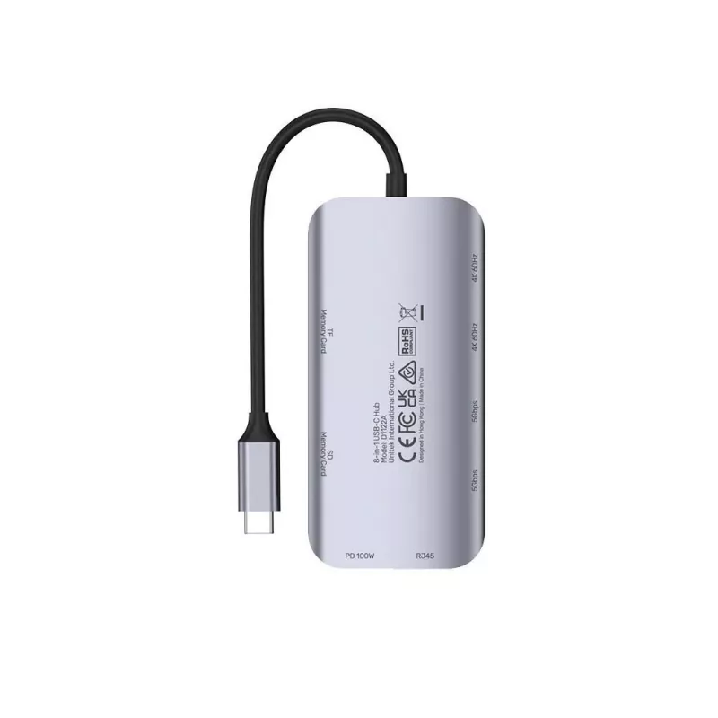 Hub USB-C Unitek D1122A01 con 2x HDMI 4K y 100W Power Delivery