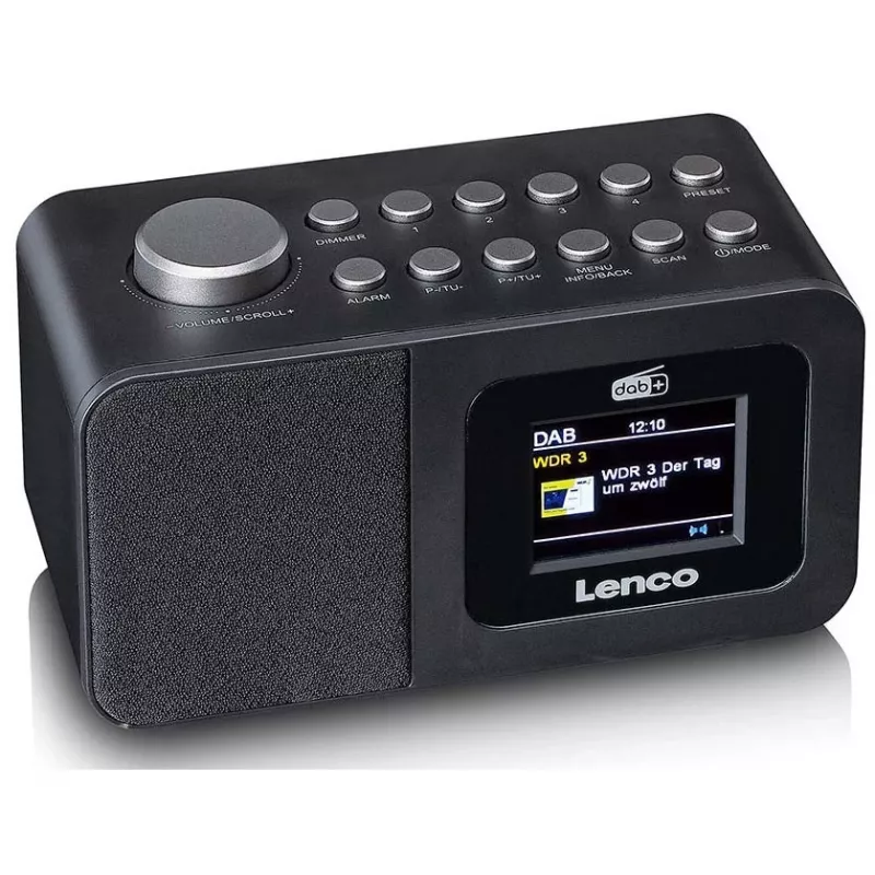 Lenco CR-625BK radiodespertador DAB+/FM con Bluetooth y carga inalámbrica, negro