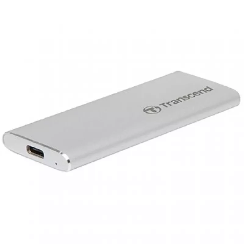 Transcend ESD240C - SSD - 480 GB - externo (portátil) - M.2 - USB 3.1 Gen 2 (conector USB-C) - Plata