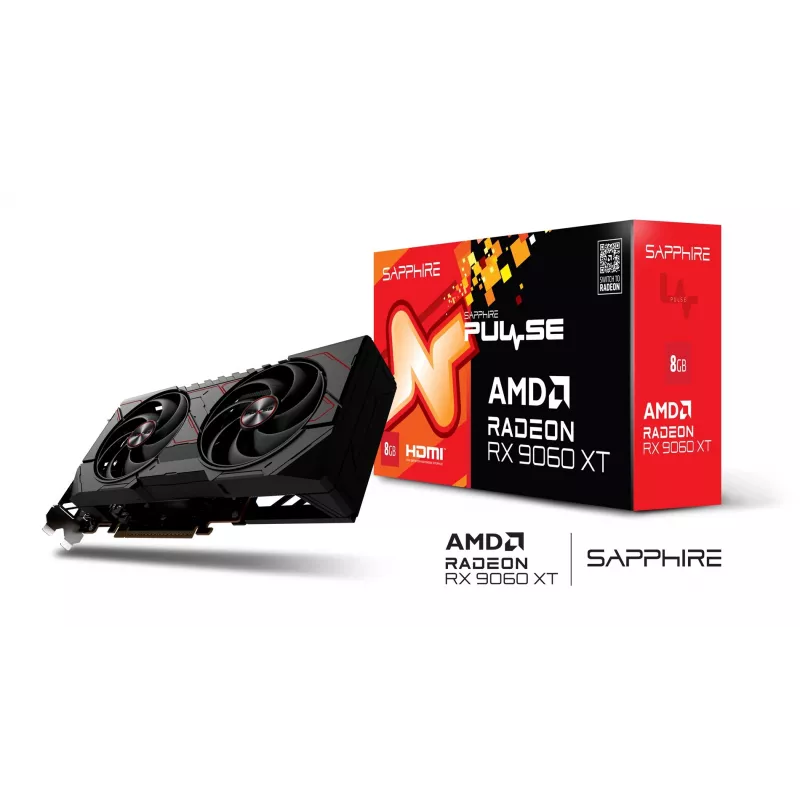 Tarjeta gráfica Sapphire Radeon RX 9060 XT 8GB GDDR6, 128-Bit, PCIe 5.0, 3320 MHz, 2x DP + HDMI