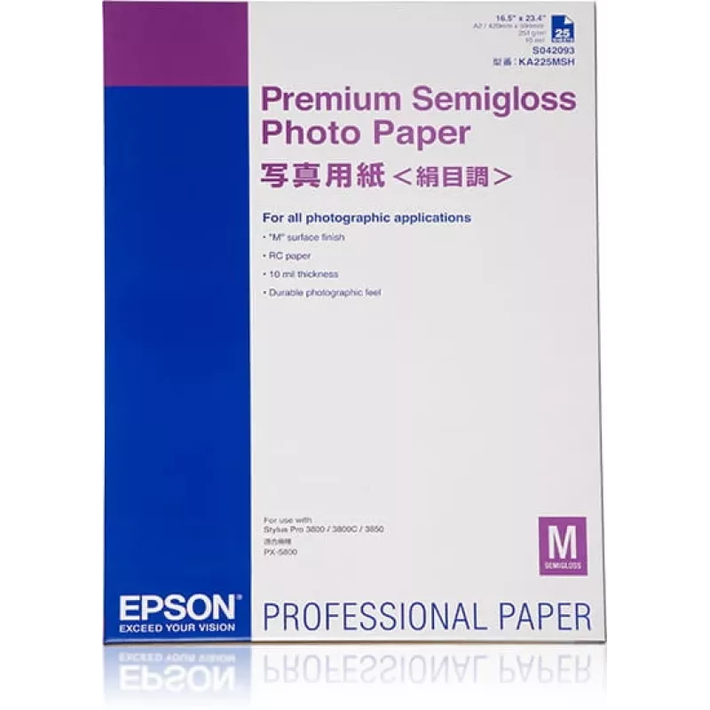 Epson Premium Semigloss Photo Paper, DIN A2, 250g/m², 25 hojas