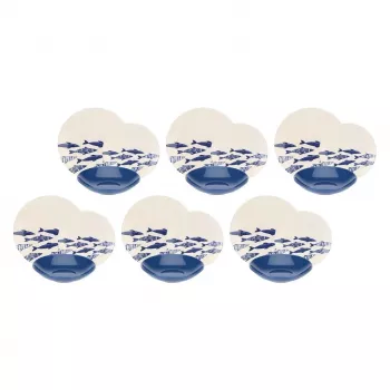 Vajilla Rose&Tulipani R18390TA18 para 6 personas, set de mesa de porcelana