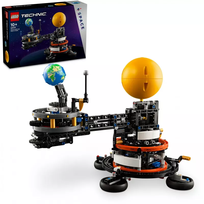 LEGO Technic Planeta Tierra y Luna en órbita, juegos espaciales para niños y niñas a partir de 10 años, sistema solar, juguete de construcción con planetas
