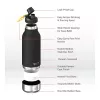 Asobu - Dog Bowl Buddy - Botella de acero inoxidable con 2 comederos negra