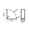 Faber Curve CRO 90 – Codo de 90° para conducto de extracción rectangular 220 x 90 mm