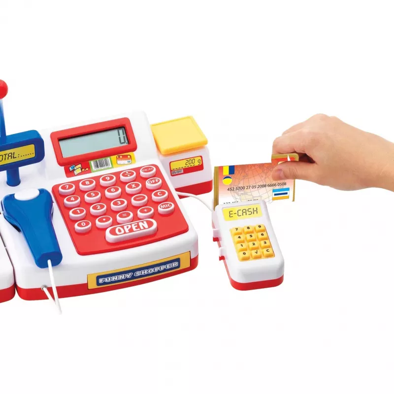 Playset Simba‑Dickie Caja registradora de supermercado con escáner Modelo 104525700, Set de caja registradora de juguete