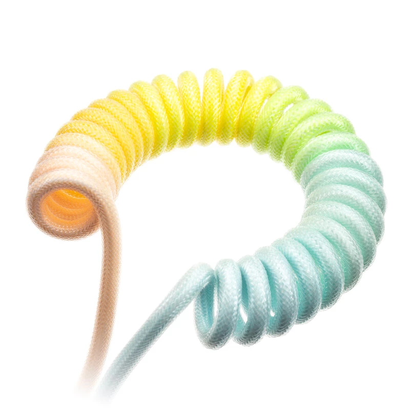 Cable en espiral Ducky Premicord Cotton Candy, USB Type-C a Type-A - 1,8 m