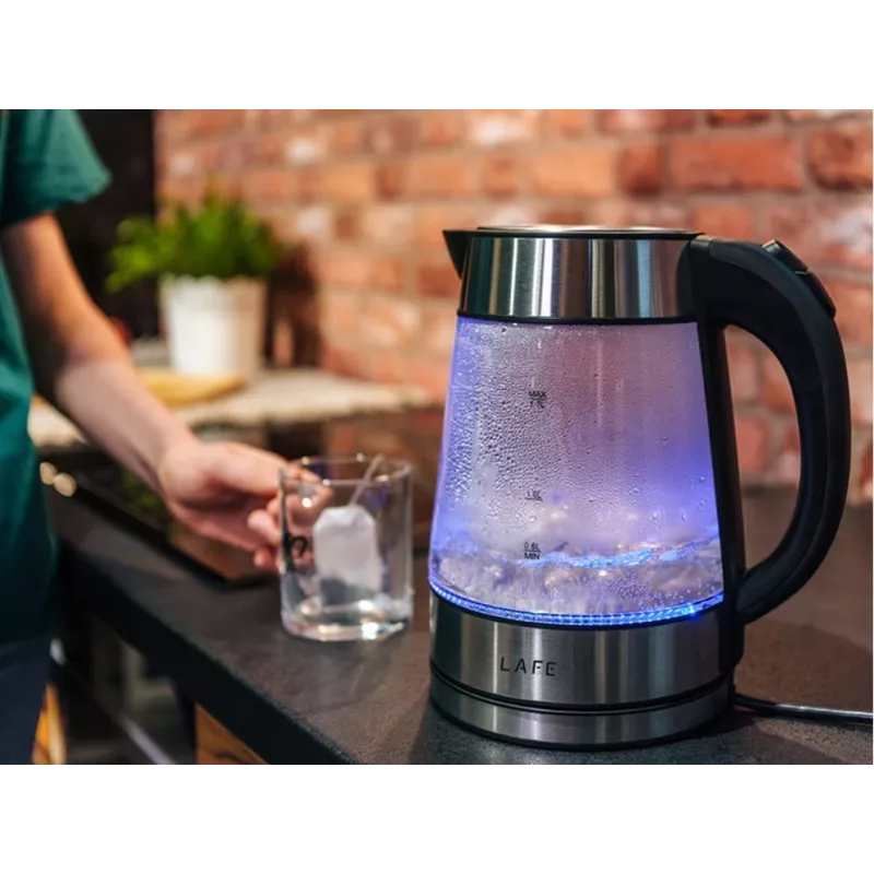 Hervidor de cristal LAFE LAFCZA47618 – 1,5 L de capacidad, 100% reciclable