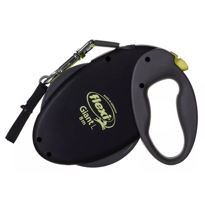 flexi Giant L correa extensible para perros, cinta de 8 m, negro/amarillo