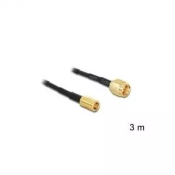 Cable coaxial DeLOCK 88647 RG-174 3 m SMA SMB negro