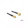 Cable coaxial DeLOCK 88647 RG-174 3 m SMA SMB negro