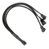 Cable divisor PWM para ventilador Kolink PGW-AC-KOL-112 — 1 a 3, 35 cm con funda, negro