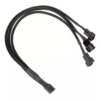Cable divisor PWM para ventilador Kolink PGW-AC-KOL-112 — 1 a 3, 35 cm con funda, negro