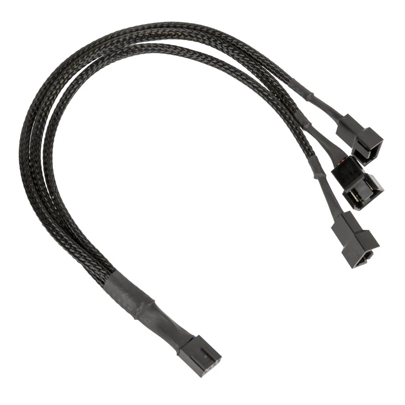 Cable divisor PWM para ventilador Kolink PGW-AC-KOL-112 — 1 a 3, 35 cm con funda, negro