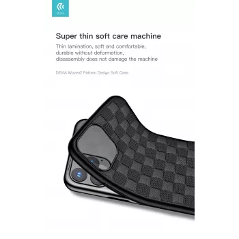 Funda protectora Devia Woven2 para iPhone 11 Pro Max, textura tejida, negro