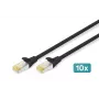 Digitus DK-1644-A-050-BL-10 Cable de conexión CAT 6A S/FTP 5 m, negro, pack de 10