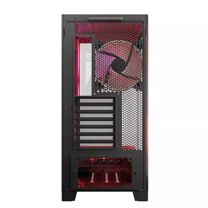 Caja de PC MODECOM Volcano SPACE APEX ARGB Midi Tower, cristal templado, USB-C, compatible con ATX/microATX/Mini-ITX, GPU hasta 430 mm, disipador de CPU hasta 180 mm