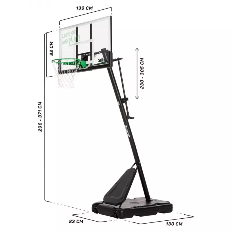 Estructura para canasta de baloncesto Salta Guard 138 x (296–371) x 240 cm, modelo 5134