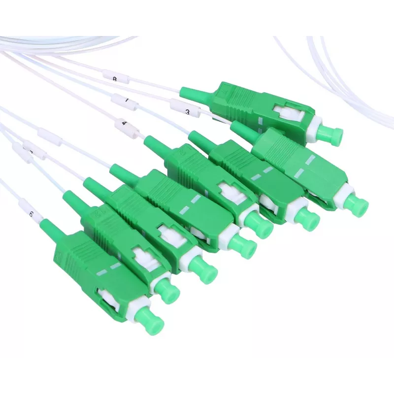 Divisor de cable Extralink Splitter 1:8 PLC SC/APC 900µm 1,5m verde blanco