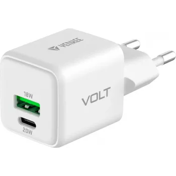 Cargador de red USB-C/A YENKEE YAC G38 20W 3A Power Delivery (USB-C y USB-A)