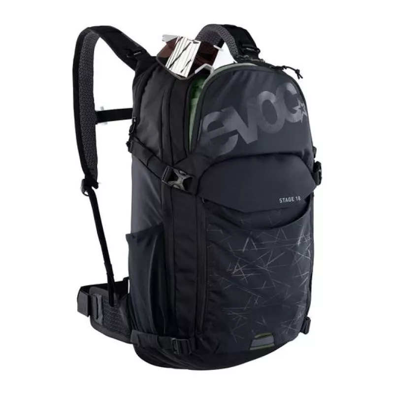 Mochila EVOC Stage mochila de bicicleta negra nailon, polirratán
