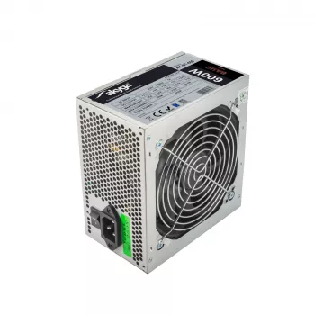 Fuente de alimentación ATX Akyga Basic AK-B1-600 600 W, ventilador de 120 mm, PFC pasivo, gris