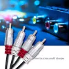 Qoltec 52338 cable de audio, 2 x RCA macho a 2 x RCA macho, 3 m, negro