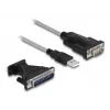 Adaptador DeLOCK USB 2.0 Type-A a serie RS-232 D-Sub 9 + D-Sub 25