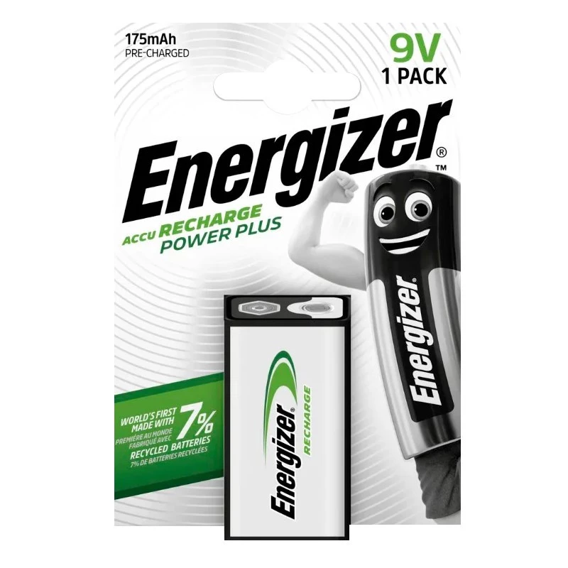 Pila recargable Energizer NiMH 9V PP3 175mAh, pack individual