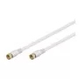 Wentronic Goobay cable de conexión SAT, 100% apantallado, dorado, blanco, 10 m - conector macho F conector macho F (67289)