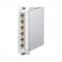 METZ CONNECT BTR E-DAT C6A Panel de distribución de superficie 6x8 – entrada modular – aluminio anodizado – 6 puertos (130857C-E)