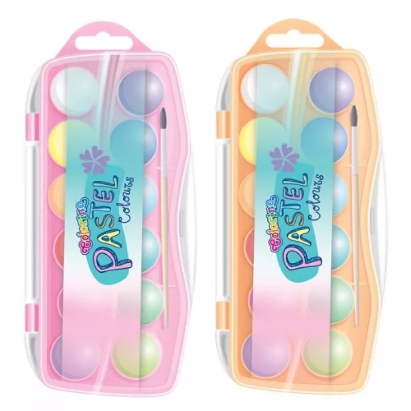 Set de acuarela colorino 85443PTR — 12 colores, paleta compacta, para colegio y hobby