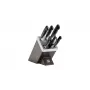 Set de cuchillos y tabla de cortar ZWILLING 35145-000-0 — 7 piezas, hojas de acero inoxidable, mangos de plástico, incluye cuchillo de pan, pelador, cocinero, de trinchar, compartimento para tijeras
