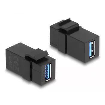 Módulo Keystone DeLOCK USB 3.0 A conector hembra a A conector hembra negro 1:1
