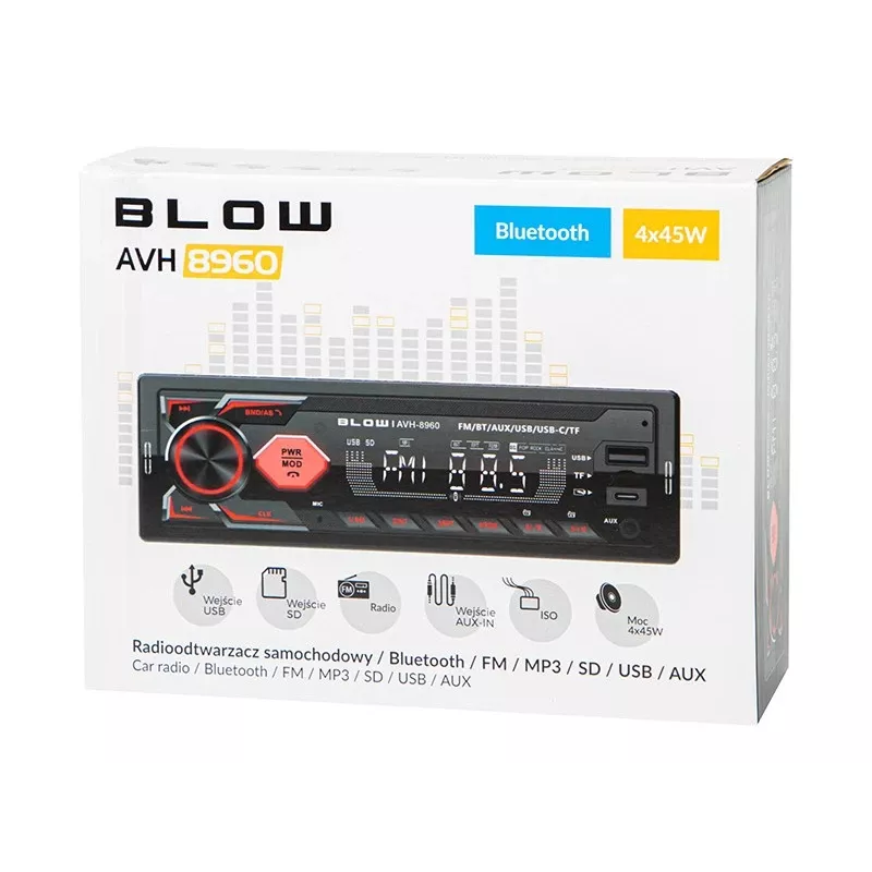 Autorradio BLOW AVH-8960 1DIN con RDS, Bluetooth y USB-C