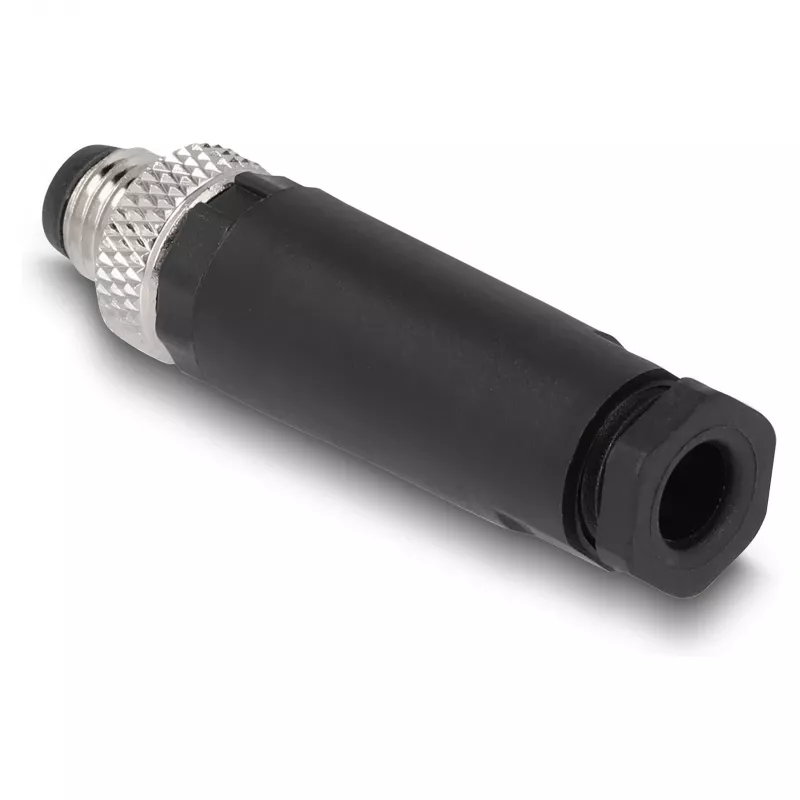 Conector DeLOCK M8 codificación A 3 polos conector macho conexión por tornillo negro