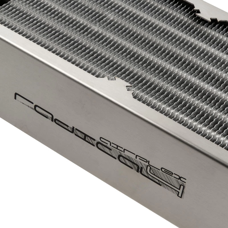 Radiador Aqua-Computer airplex radical 4/480 — aluminio/cobre/acero inoxidable, 520×140×73 mm