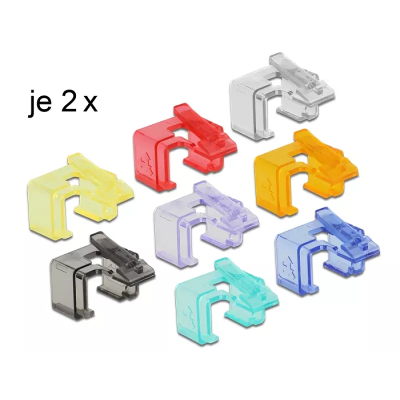Clip para cable DeLOCK 86420 RJ45 Multicolor 16 uds.