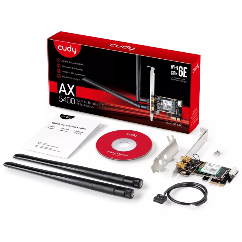 Tarjeta de red interna Cudy WE3000 WLAN / Bluetooth 2400 Mbit/s