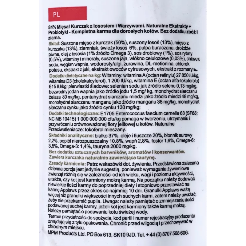 Applaws pienso seco para gatos, pollo con salmón, 7,5 kg