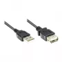 Alargador USB 2.0 conector macho A a conector hembra A, negro, 15 cm, Good Connections® (2511-OF01S)