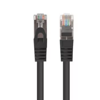 Latiguillo de red Lanberg Cat.6 F/UTP 0,5 m negro probado Fluke pack de 10 (F/UTP, CAT6, 0,50 m), cable de red