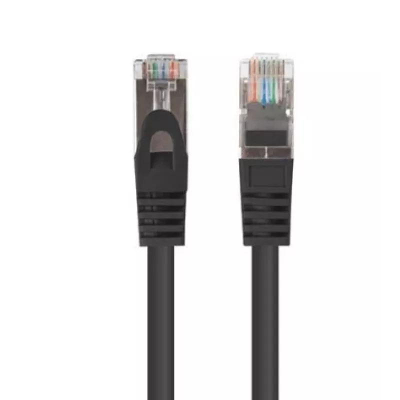 Latiguillo de red Lanberg Cat.6 F/UTP 0,5 m negro probado Fluke pack de 10 (F/UTP, CAT6, 0,50 m), cable de red