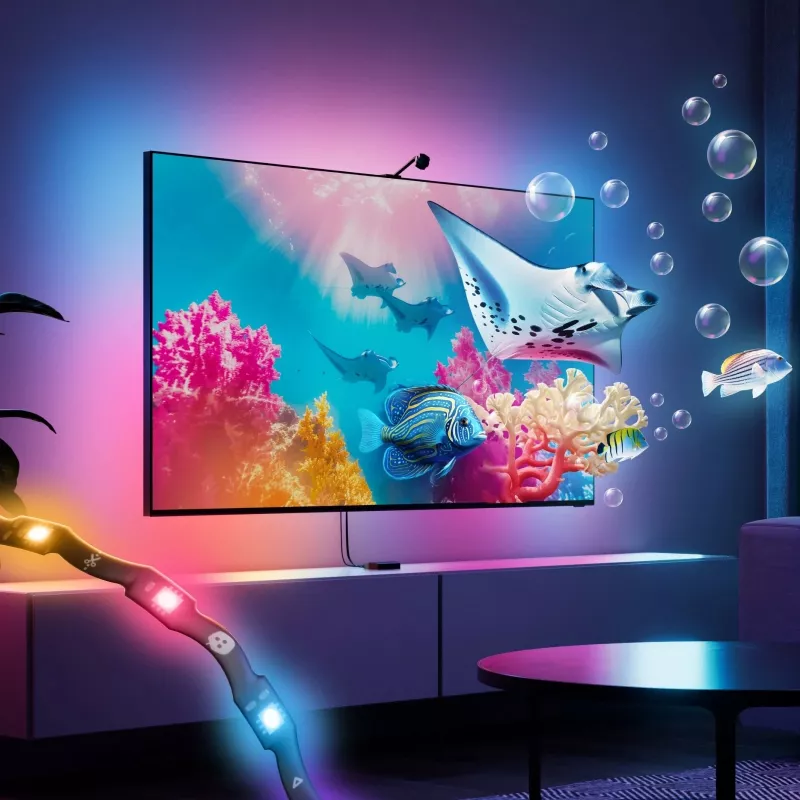 Nanoleaf 4D V2 Kit de espejo de pantalla TV + tiras de luz (para TV y monitor hasta 65'') | 24 W | Multicolor RGB