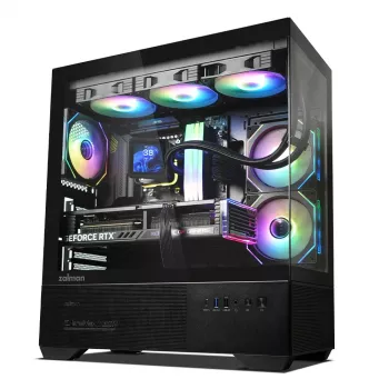 Caja de PC CHRONIX V2 Mid Tower ventiladores ARGB x3 negra