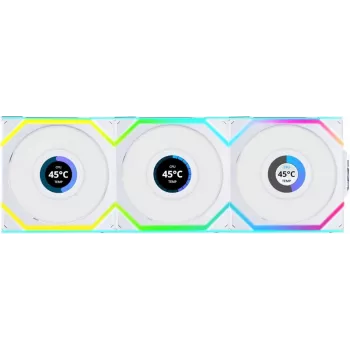 Lian Li UNI FAN SL Wireless LCD ARGB 120 mm Blanco pack de 3